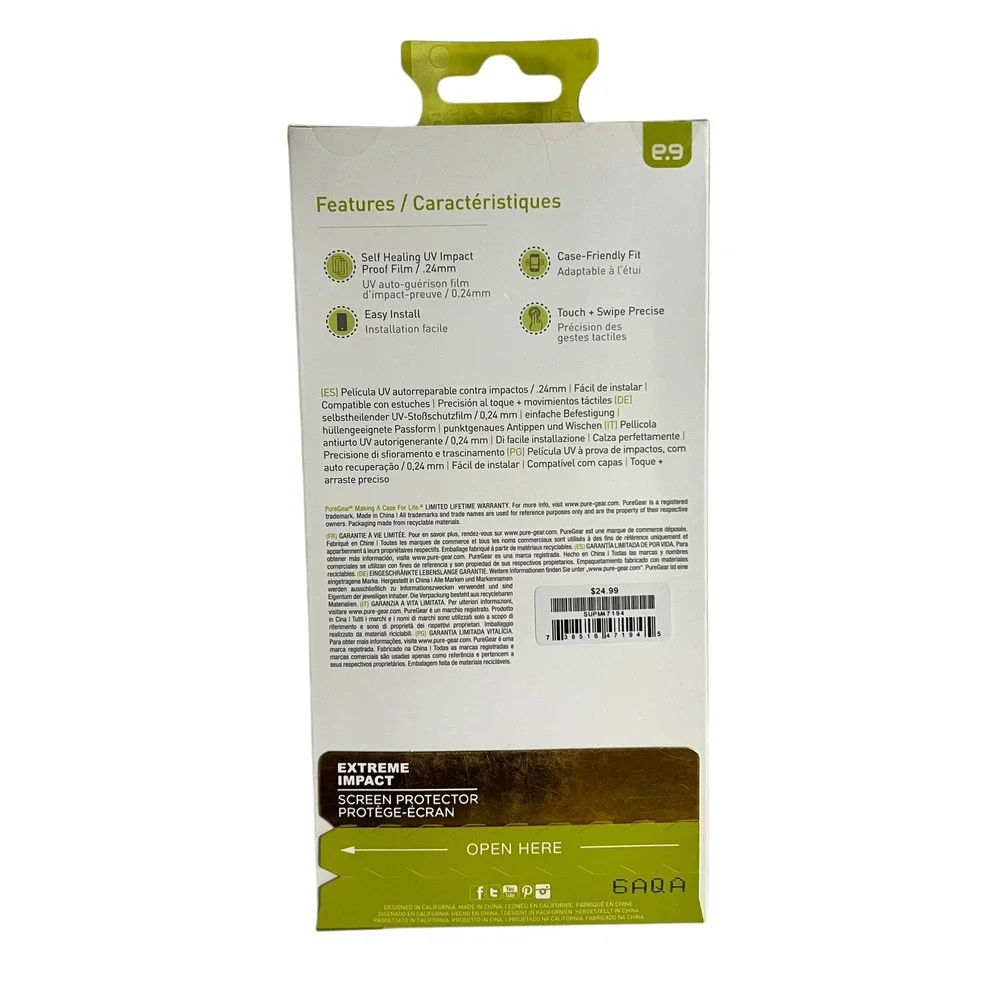 PureGear Extreme Impact Screen Protector Self‎ Healing Scratch Protection